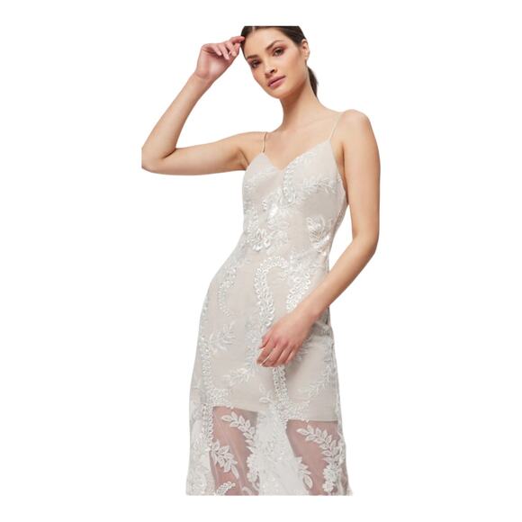 Elliatt NWT Paulette Sleeveless Chiffon Overlay Dress Ivory Size L Embroidered - Picture 5 of 11